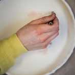 Rebecca Brown working in her studio 2019